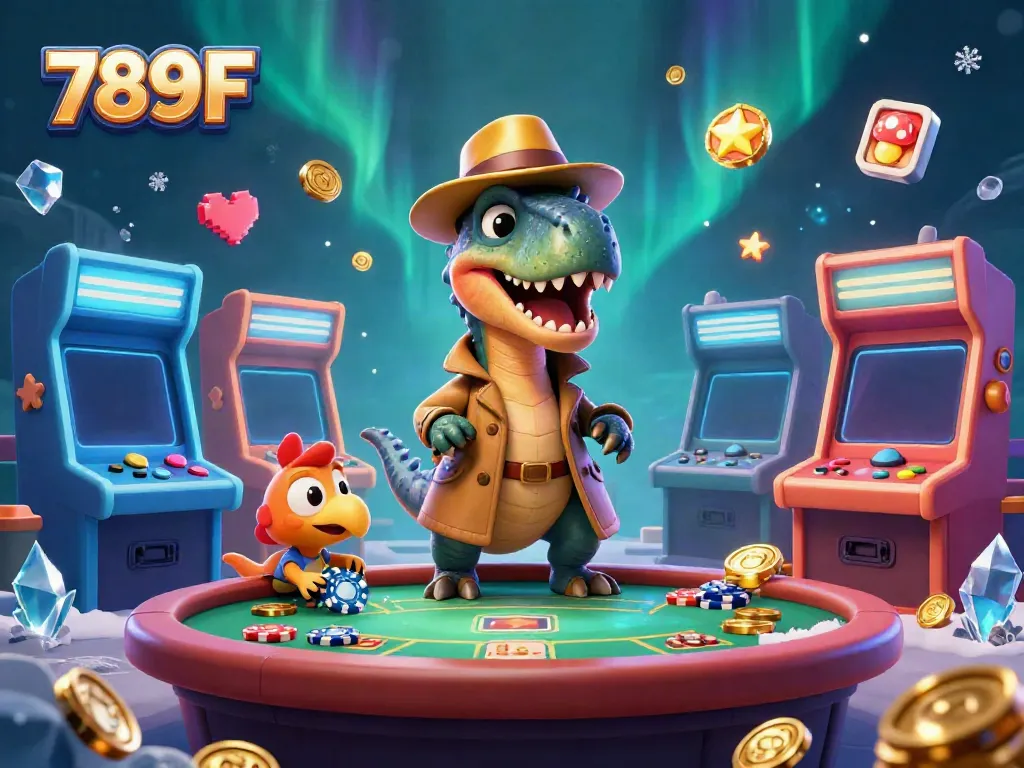 Action-packed scene with 789F velociraptor card counter sneaking chips at a blackjack table.